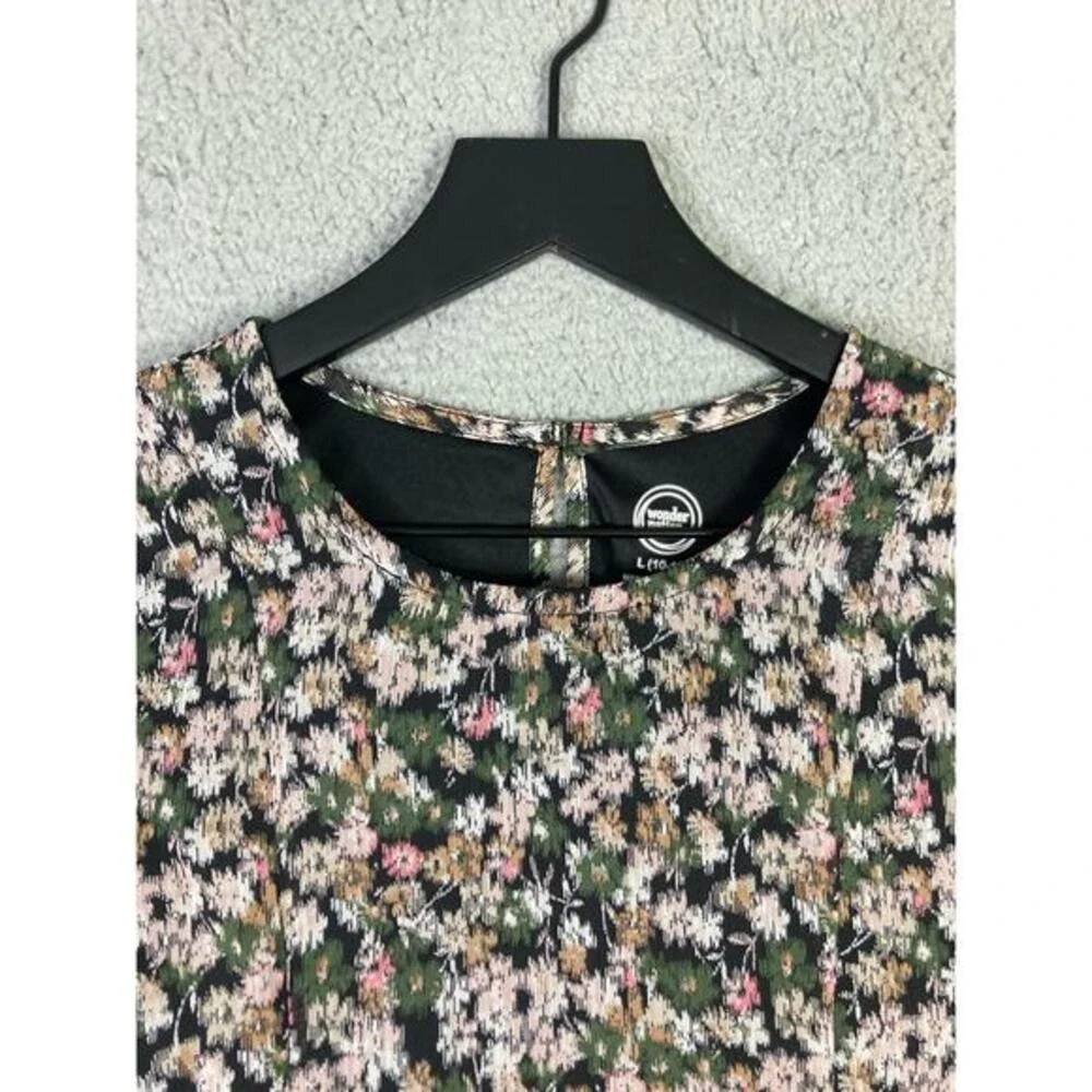 Girls Floral Dress‎ Size L Bell Sleeve Mini Multicolor Ruffle Casual Spring